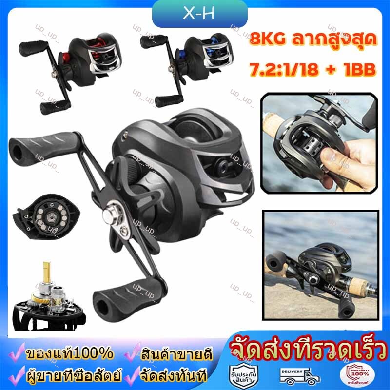 รอกเบส รอกหยดน้ำ Baitcasting Reel 7.2：1 รอกหยดน้ำdc 12 + 1BB ซ้ายขวามือเบรกแม่เหล็กรอกตกปลา รอกหยดน้