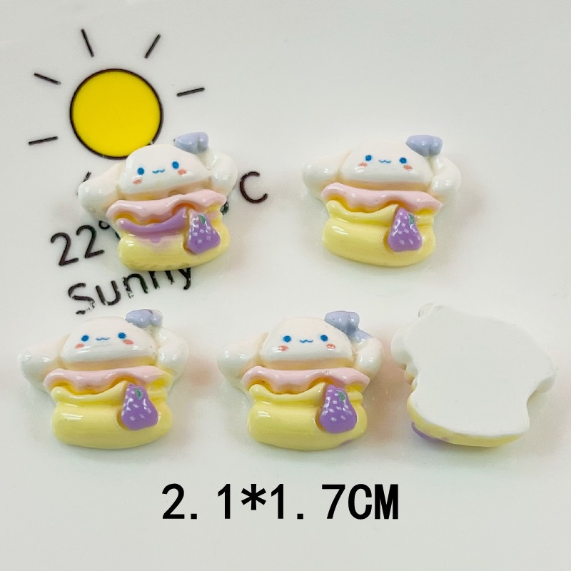 [2 #] Jibbitz Crocs กิ๊บติดผมเรซิ่น รูปกรวยไอศกรีม การ์ตูนสุนัขน่ารัก หูใหญ่ แวววาว DIY อุปกรณ์เสริม สําหรับทําผม QP