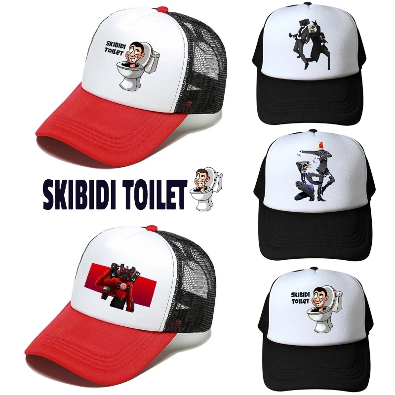 【สินค้าพร้อมส่ง】 Skibidi หมวกเบสบอล ผ้าตาข่าย ระบายอากาศ กันแดด เหมาะกับการพกพาเดินทาง สําหรับเด็ก