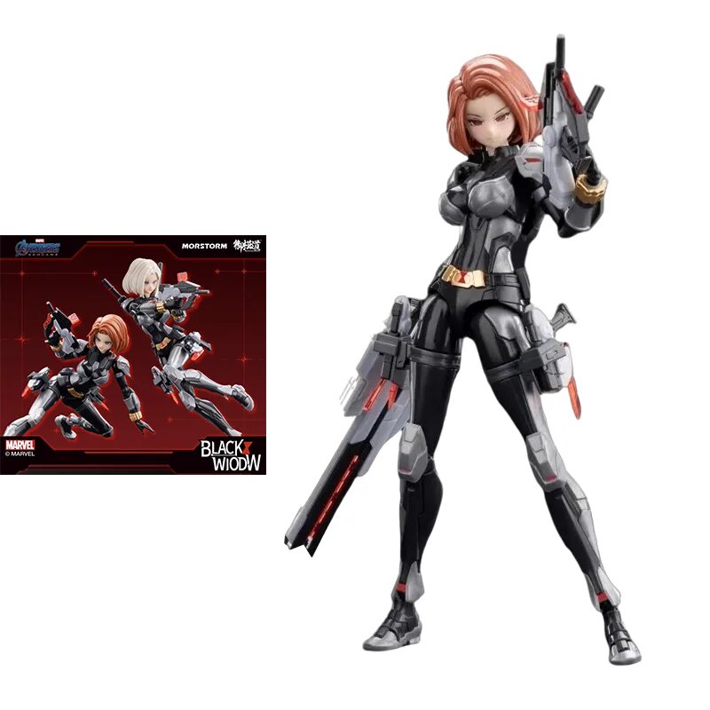 E-Model Original Marvel Comics The Avengers Anime Black Widow Mobile Suit Girl Action Figure Toys Model Gifts