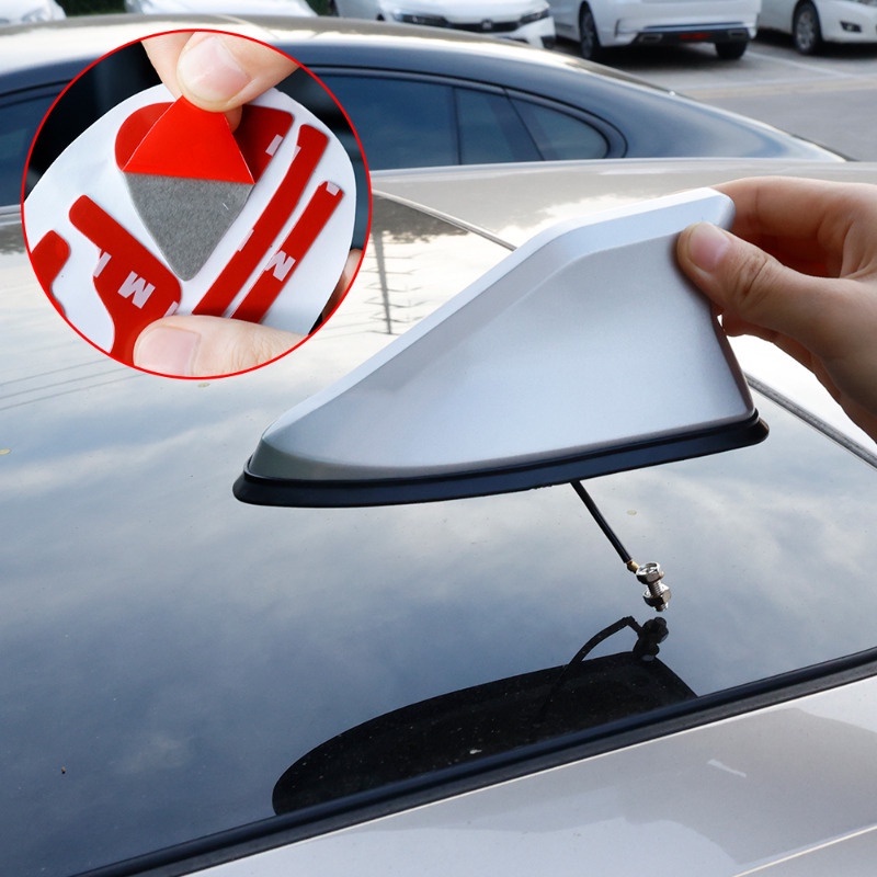 เสาอากาศวิทยุ FM AM แบบครีบฉลาม มีกาวในตัว อุปกรณ์เสริม สําหรับตกแต่งหลังคารถยนต์ - รูปที่ 2