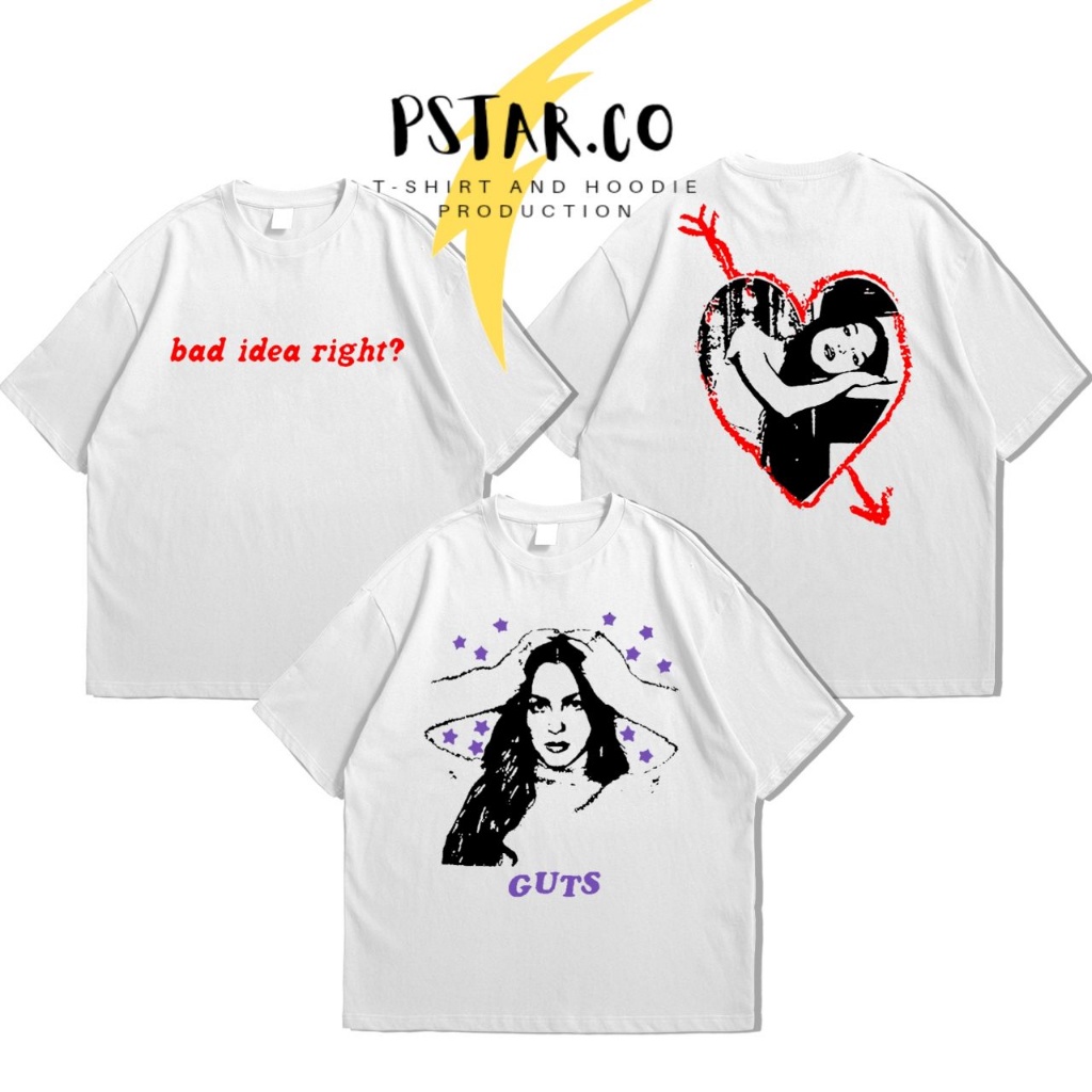 ขายร้อน Olivia Rodrigo Merch | เสื้อยืด พิมพ์ลายอัลบั้ม Olivia Rodrigo GUTS Bad Idea Right?