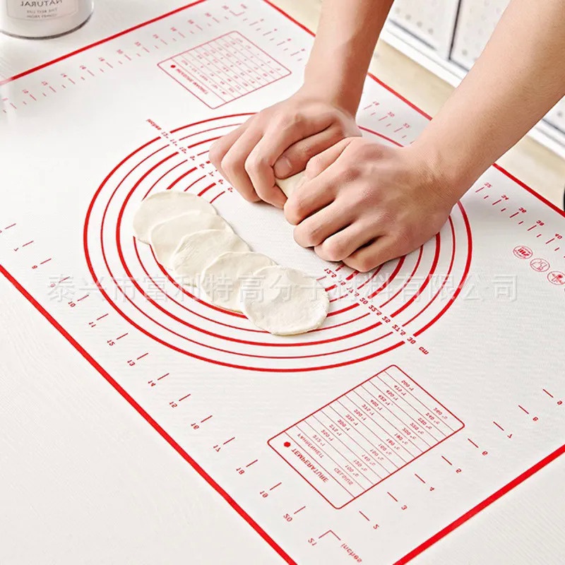 Large Size Silicone Kneading Pad Non-Stick Surface Rolling Dough Mat With Scale Kitchen Cooking Past