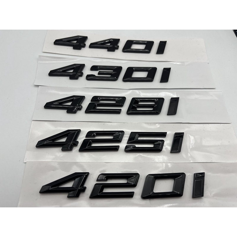 BMW 420i 425i 428i 430i 440i โลโก้รถสีดําโลโก้คําโลโก้หางโลโก้ด้านหลัง