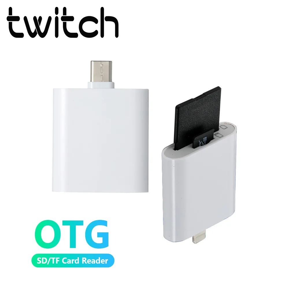 Twitch อะแดปเตอร์การ์ดรีดเดอร์ USB Type C lOS Plug TF SD ความเร็วสูง สําหรับโทรศัพท์มือถือ แท็บเล็ต คอมพิวเตอร์