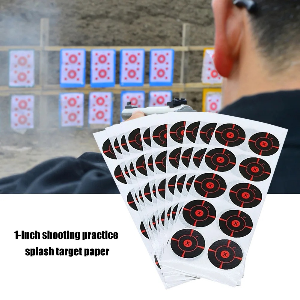 100Pcs Shooting Targets Sticker 1 inch Self-Adhesive Splatter Splash & Reactive(Colors Impact) Darts