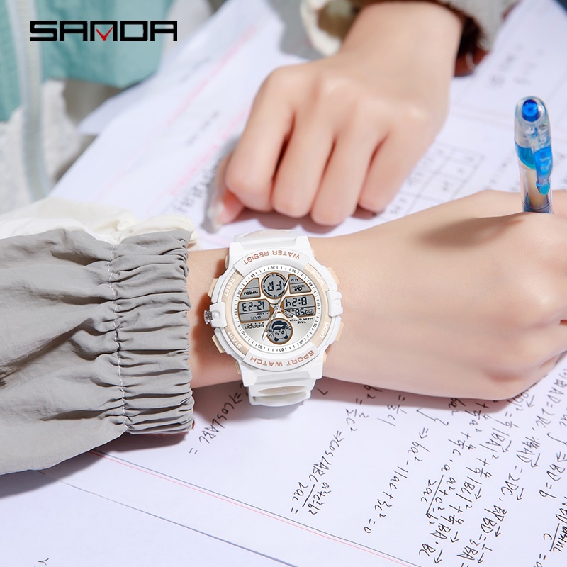 Sanda Youth นาฬิกาข้อมือสปอร์ตแฟชั่น กันน้ํา ลายการ์ตูน อเนกประสงค์ -5