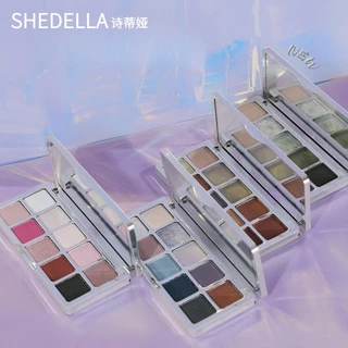 Shedella Eyeshadow Palette พาเลทอายแชโดว์สีอายแชโดว์สิบสีแต่งหน้า Contouring Palette Smoky Eye Trend