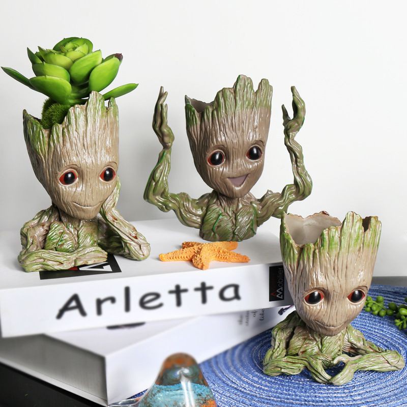 พร้อมส่ง กระถาง กระถางแคคตัส Groot cosbaby cactus succulent pot figure