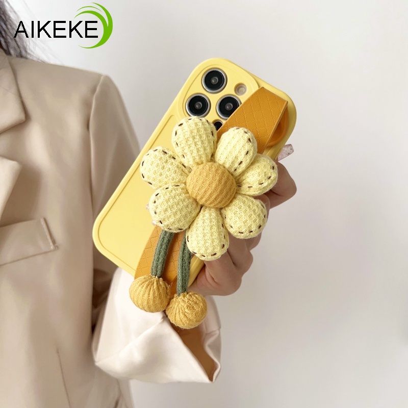เคสโทรศัพท์มือถือ ลายดอกทานตะวันน่ารัก พร้อมสายคล้องมือ สําหรับ Vivo V27E Vivo V29 V27 Pro V23 V20 Pro V21 4G 5G V21S V23E 5G Y75 4G S17E V15
