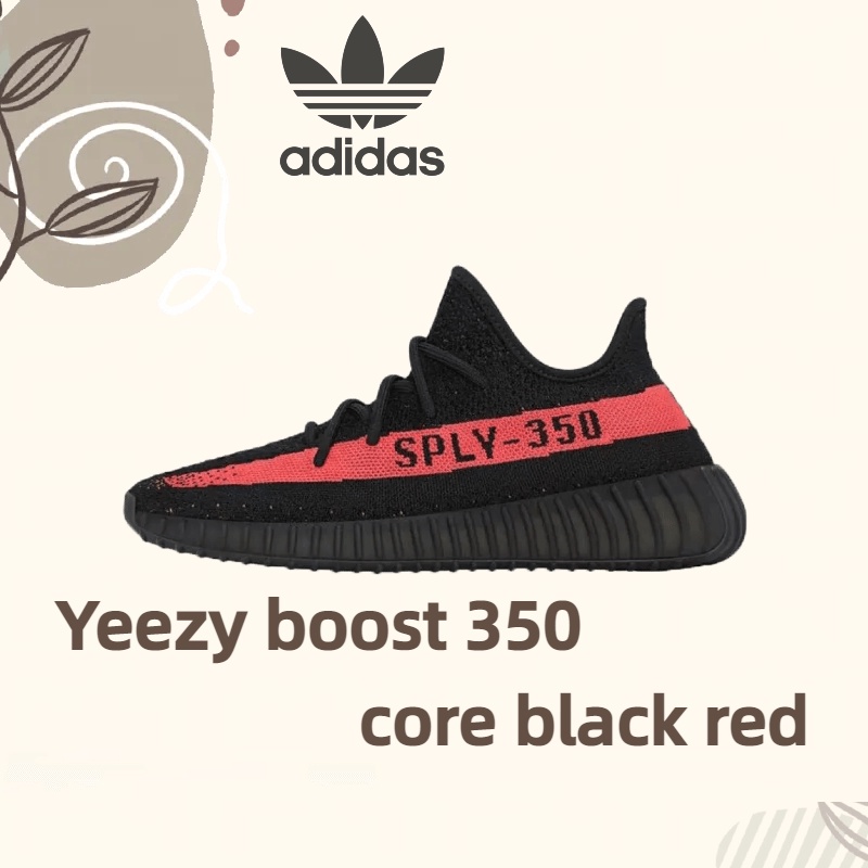สินค้าลิขสิทธิ์แท้ Adidas Originals Yeezy boost 350 v2 core black red รองเท้ากีฬา รองเท้าลำลอง