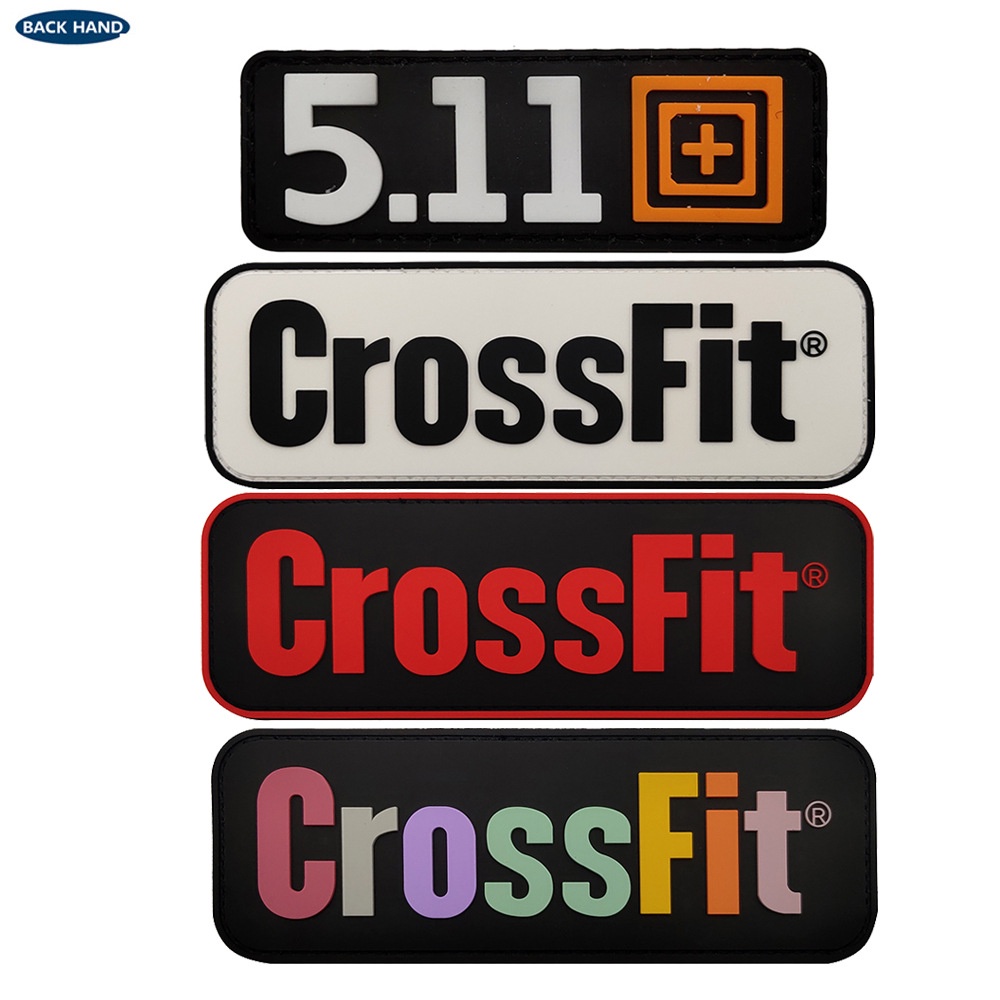Crossfit ฟิตเนสการฝึกอบรมยุทธวิธีเสื้อกั๊ก Badge กระเป๋าตั้งแคมป์กลางแจ้ง PVC ยางนุ่ม Badge Velcro Badge