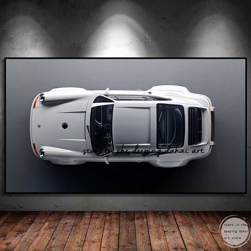 รถศิลปะโปสเตอร์สีขาวสีแดงสีดําสีเขียว Porsche 911 Carrera Series รถผ้าใบภาพวาดภาพตกแต่งบ้าน Cuadros Life โปสเตอร์ Wall Art ...