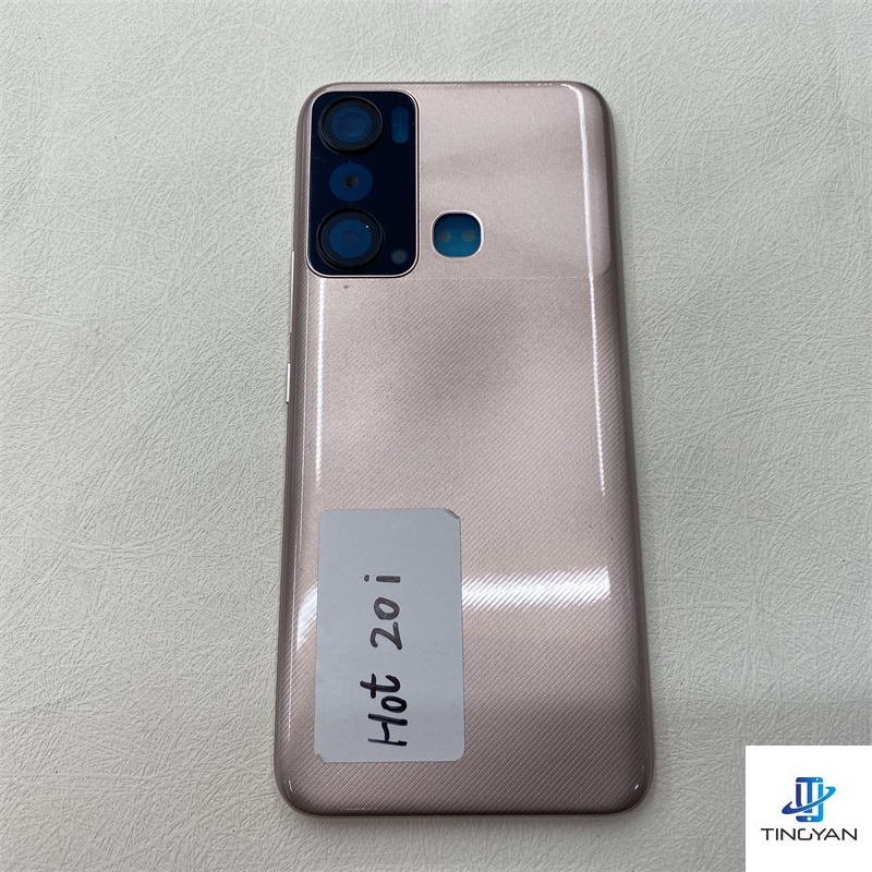ใหม่ 100% ฝาครอบแบตเตอรี่ด้านหลัง พร้อมเลนส์กล้อง และปุ่มด้านข้าง สําหรับ Infinix Hot 20i X665C X665