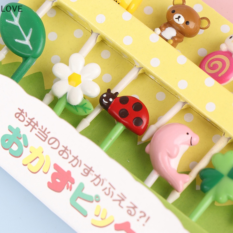 【MX2】12Pcs ส้อมผลไม้ไดโนเสาร์สัตว์การ์ตูน