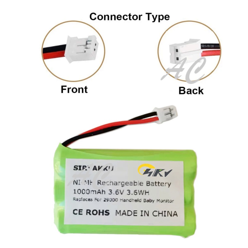 AC 3.6V 1000mAh Replacement Battery for Summer Infant Wide View 28650 29000 29000A & Clear Sight 290