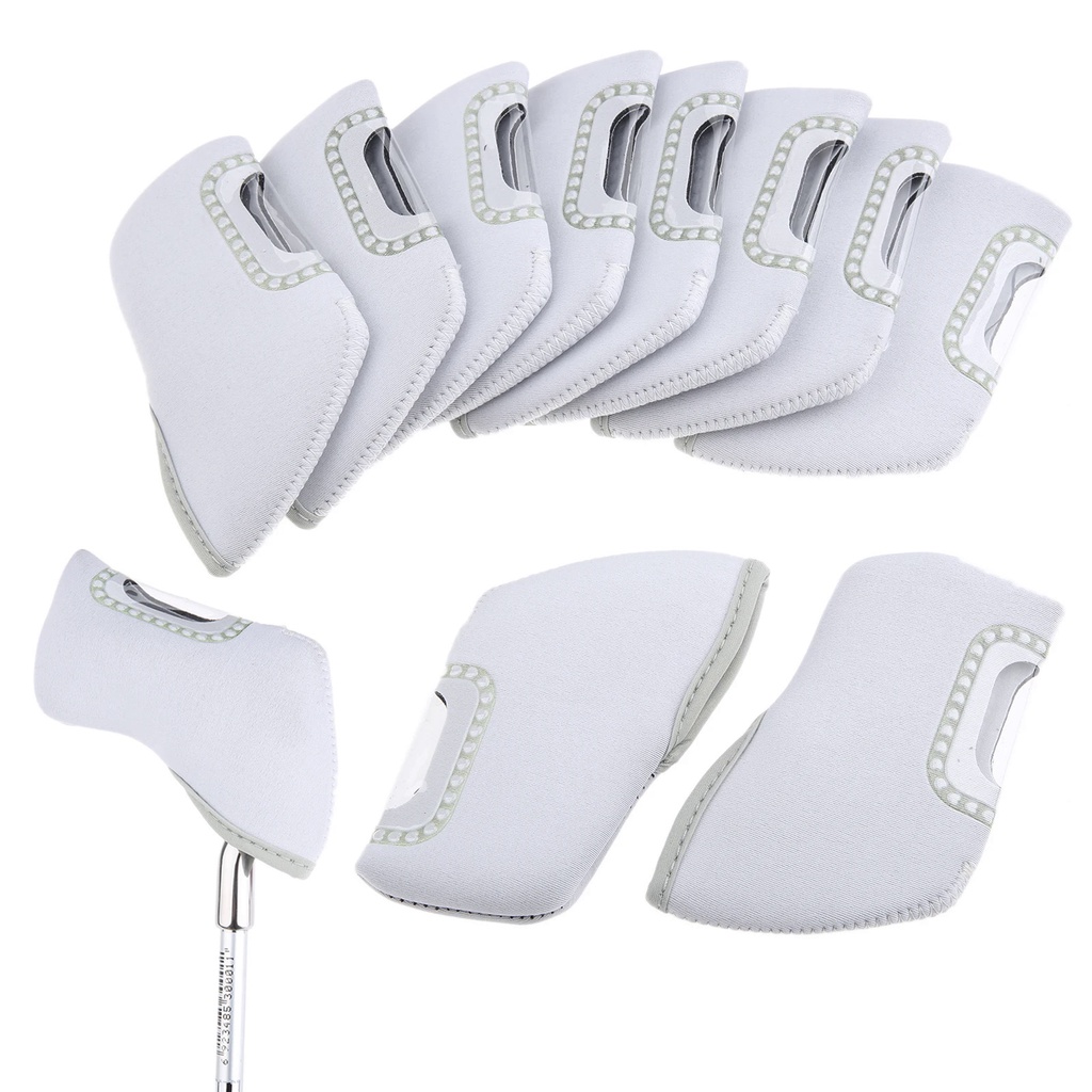 10 Pcs Golf Club Iron Head Protector Golf Iron Head Covers Set Iron Putter Protective Club Cover Gol