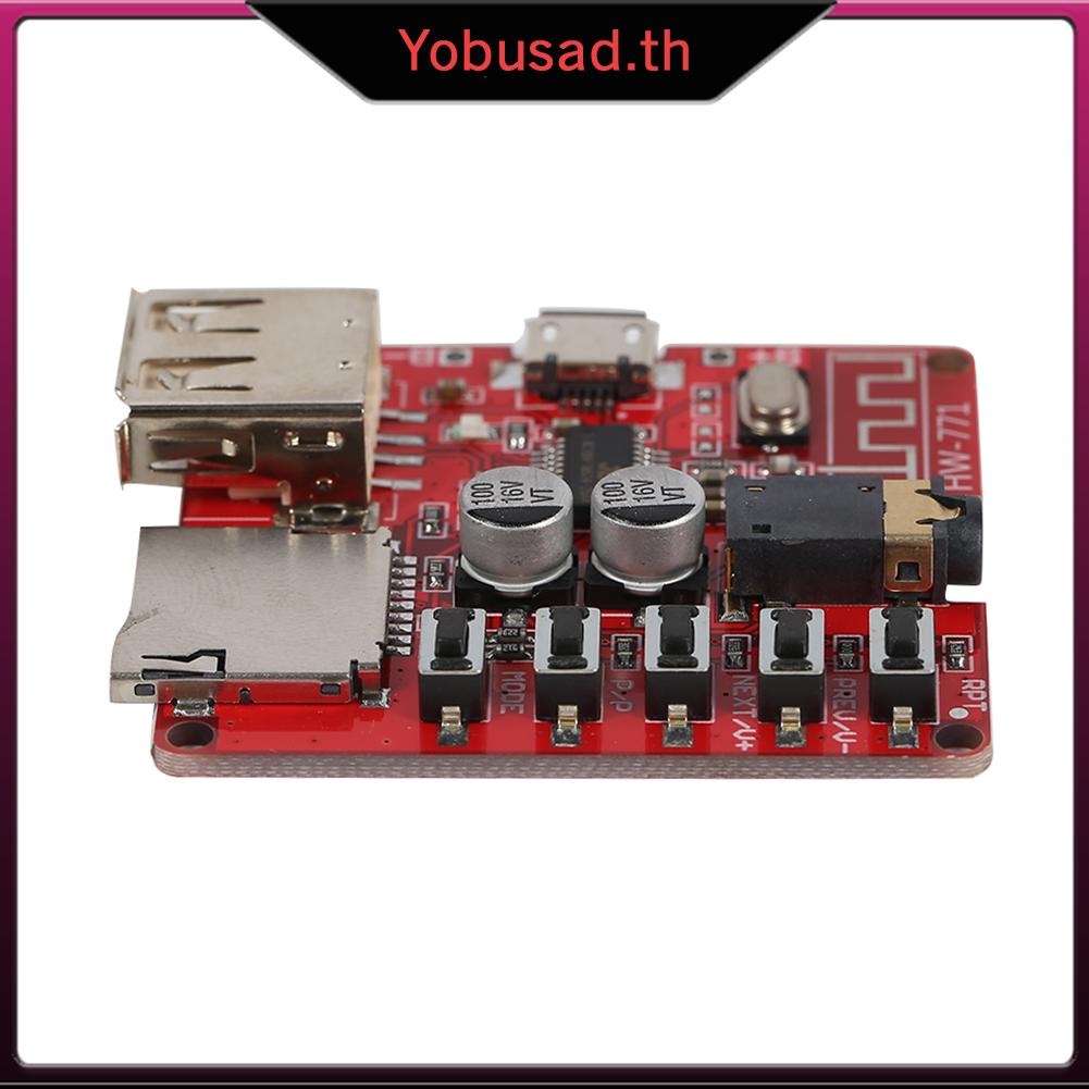[Yobusad.th] บอร์ดรับสัญญาณเสียงบลูทูธ พร้อมช่องเสียบการ์ด TF USB DIY โมดูล MP3
