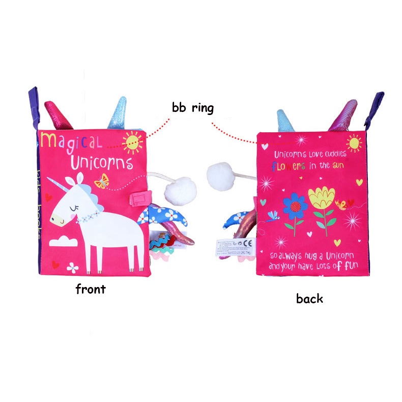 หนังสือผ้าปริศนา แบบโต้ตอบ มีเสียง ของเล่นเสริมการเรียนรู้เด็ก