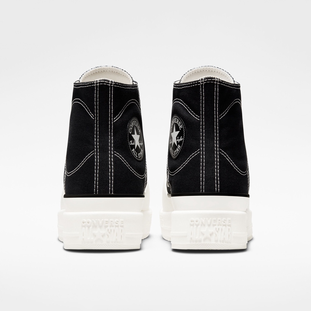 Converse รองเท้าผ้าใบ Chuck Taylor All Star Construct Hi Black | Black/Vintage White/Egret ( A05094