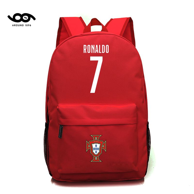 ส่งฟรี C Ronaldo No. 7 กระเป๋าเป้สะพายหลัง 45 * 30 ซม. แฟชั่นกระเป๋านักเรียนโปรตุเกสทีมชาตินักเรียนกีฬาสันทนาการฟุตบอลซิป