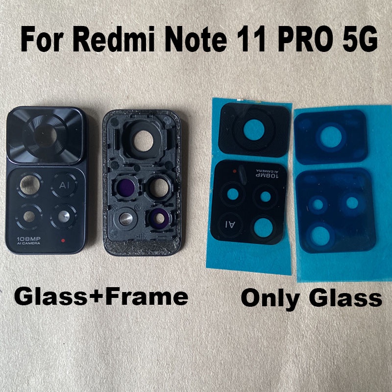 ฝาครอบเลนส์กล้องด้านหลัง พร้อมกรอบสติกเกอร์ แบบเปลี่ยน สําหรับ Xiaomi Redmi Note 11 Pro 5G 1 ชิ้น