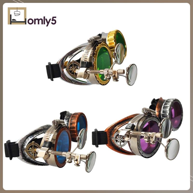 [Homyl5] Funky Steampunk แว่นตากันแดด เลนส์สี สไตล์โกธิค สําหรับผู้ชาย