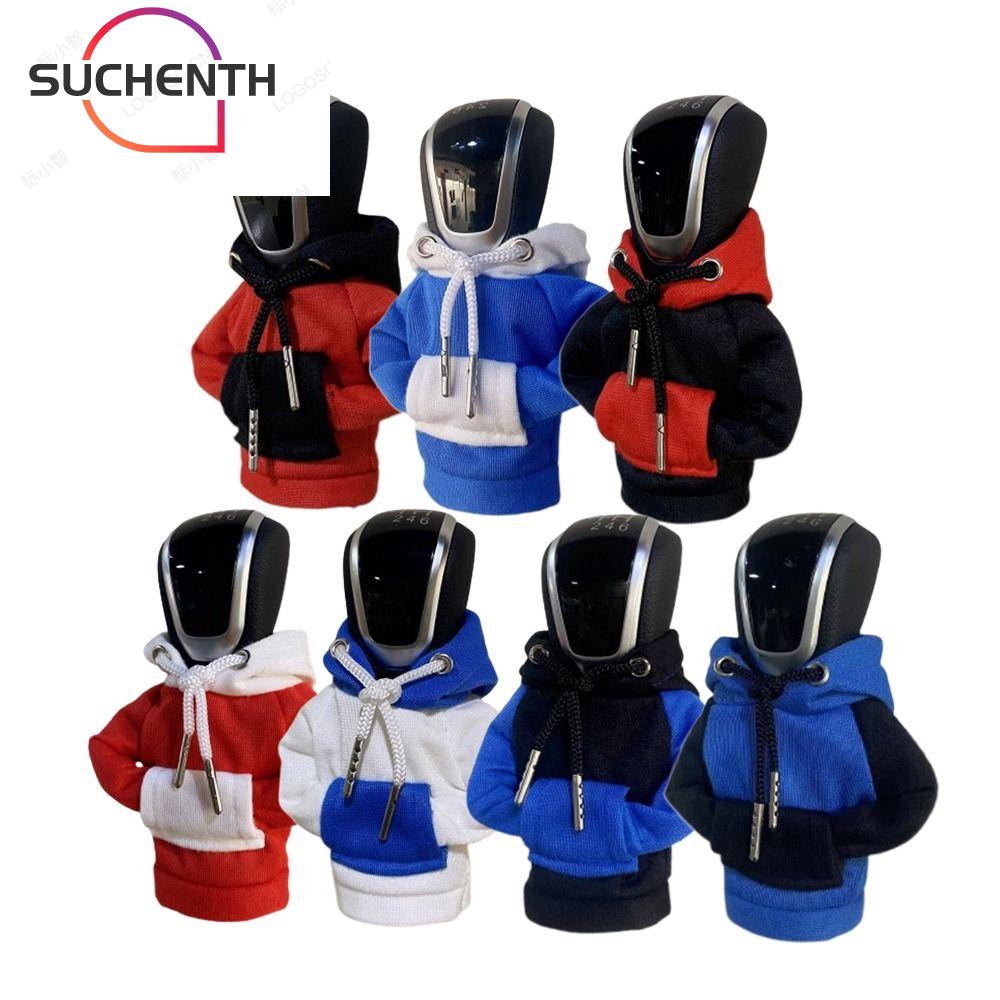 Suchenth ปลอกหุ้มเกียร์รถยนต์ มีฮู้ด ผ้าฝ้าย เย็บสี ตลก ภายในรถ