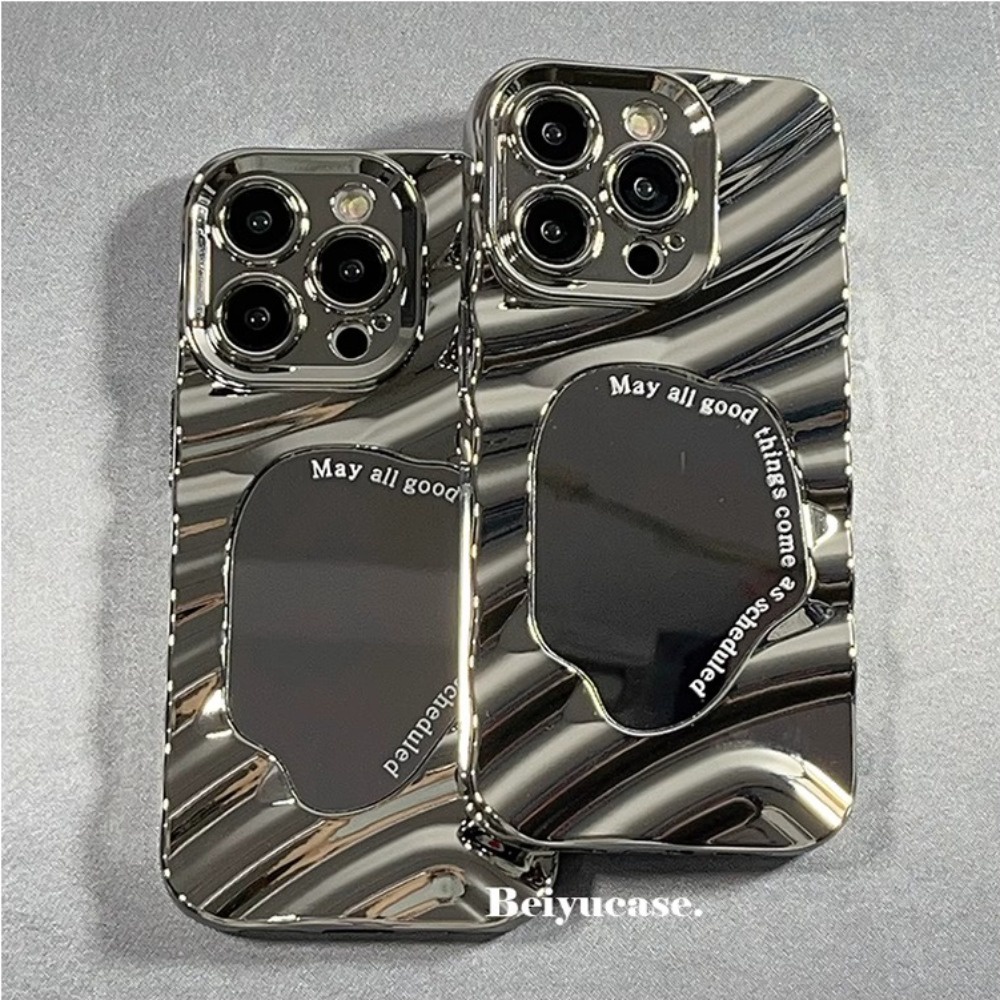 เคสโทรศัพท์มือถือ แบบหนา ชุบเงิน ป้องกันเลนส์ 3D หรูหรา สไตล์เกาหลี สําหรับ IPhone 14 Pro Max 15 14 13 12 11 Pro Max X XS XR 8 7 Plus SE