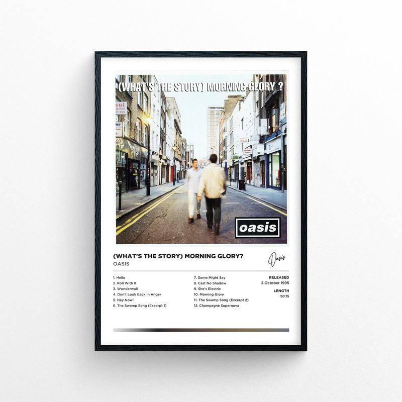 โปสเตอร์ พิมพ์ลาย What's The Story Morning Glory Unframed สําหรับตกแต่งบ้าน | สไตล์โพลารอยด์ | อัลบั้มเพลง ปกคลุมงานศิลปะ