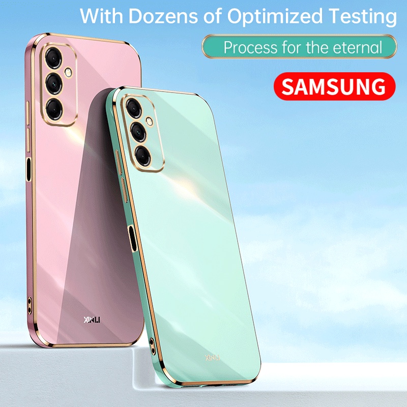 SAMSUNG ปลอกสําหรับsamsung Galaxy A55 A35 A25 A16 A15 5G 2024 เคสโทรศัพท์ซิลิโคนชุบนุ่มเรียบสแควร์กันกระแทกสําหรับSAMSUNGA15 4G SamsungA16 ฝาหลัง