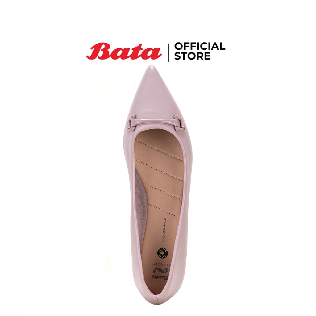 Bata บาจา Flexible รองเท้าคัทชูแบบสวม รองรับน้ำหนักเท้า ส้นแบน สวมใส่ง่ายดีไซน์หรู สำหรับผู้หญิง สีชมพู 5505880 สีดำ 5506880