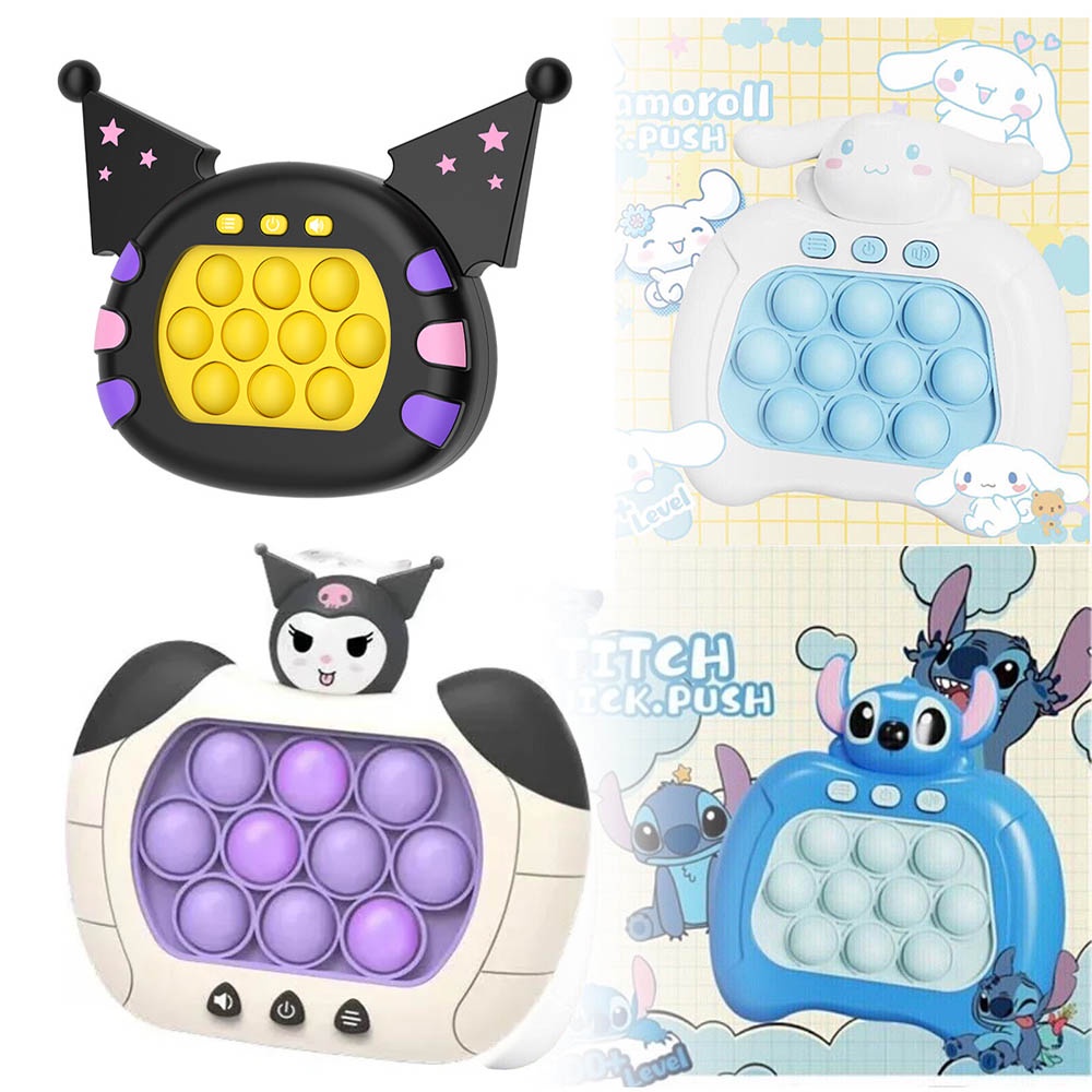 ของเล่นเกมปริศนา Sanrio Series Quick Push Pop Game It Fidget แบบมือถือ สําหรับเด็ก และผู้ใหญ่