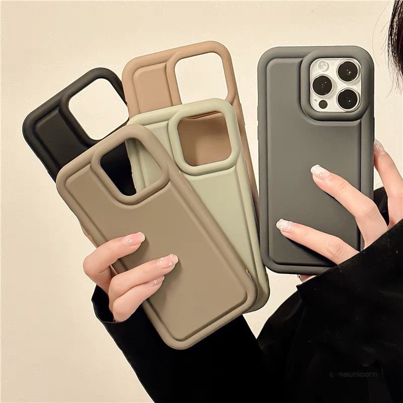 สีทึบสำหรับ For iPhone 11 12 13 14 Pro Max XR 6 7 8 Plus X XS Max 13 12pro 15 pro max กันกระแทกซิลิโคนเคสโทรศัพท์อ่อน