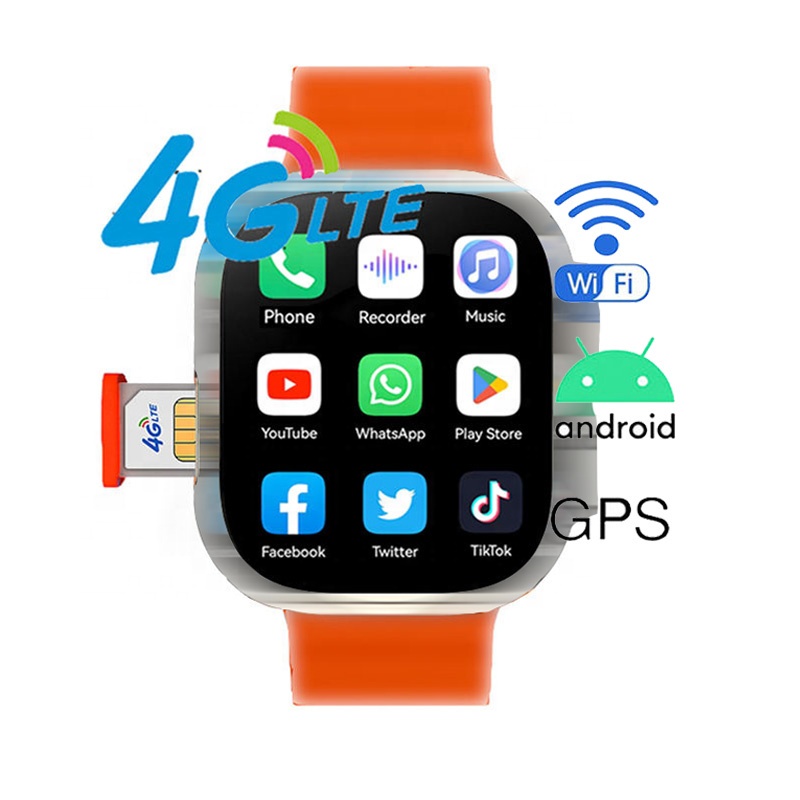 2024 ใหม่ C90 Ultra สมาร์ทวอท์ชพร้อมช่องใส่ซิมและ Wifi GPS วิดีโอ Android นาฬิกา 4G ซิมการ์ดโทรศัพท์