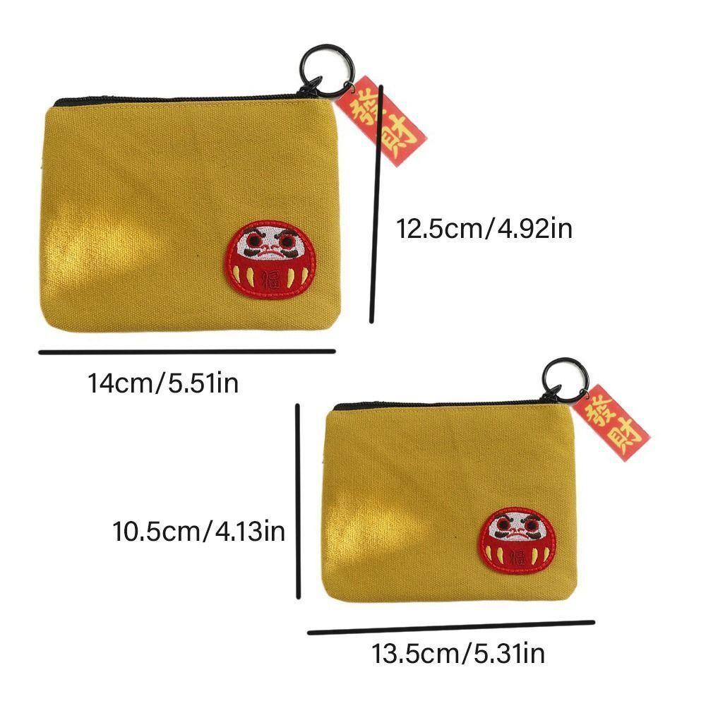 Caramelo Lucky Purse กระเป๋าใส่เหรียญความจุขนาดใหญ่ Lucky Charm ซองใส่บัตรผ้าแคนวาส