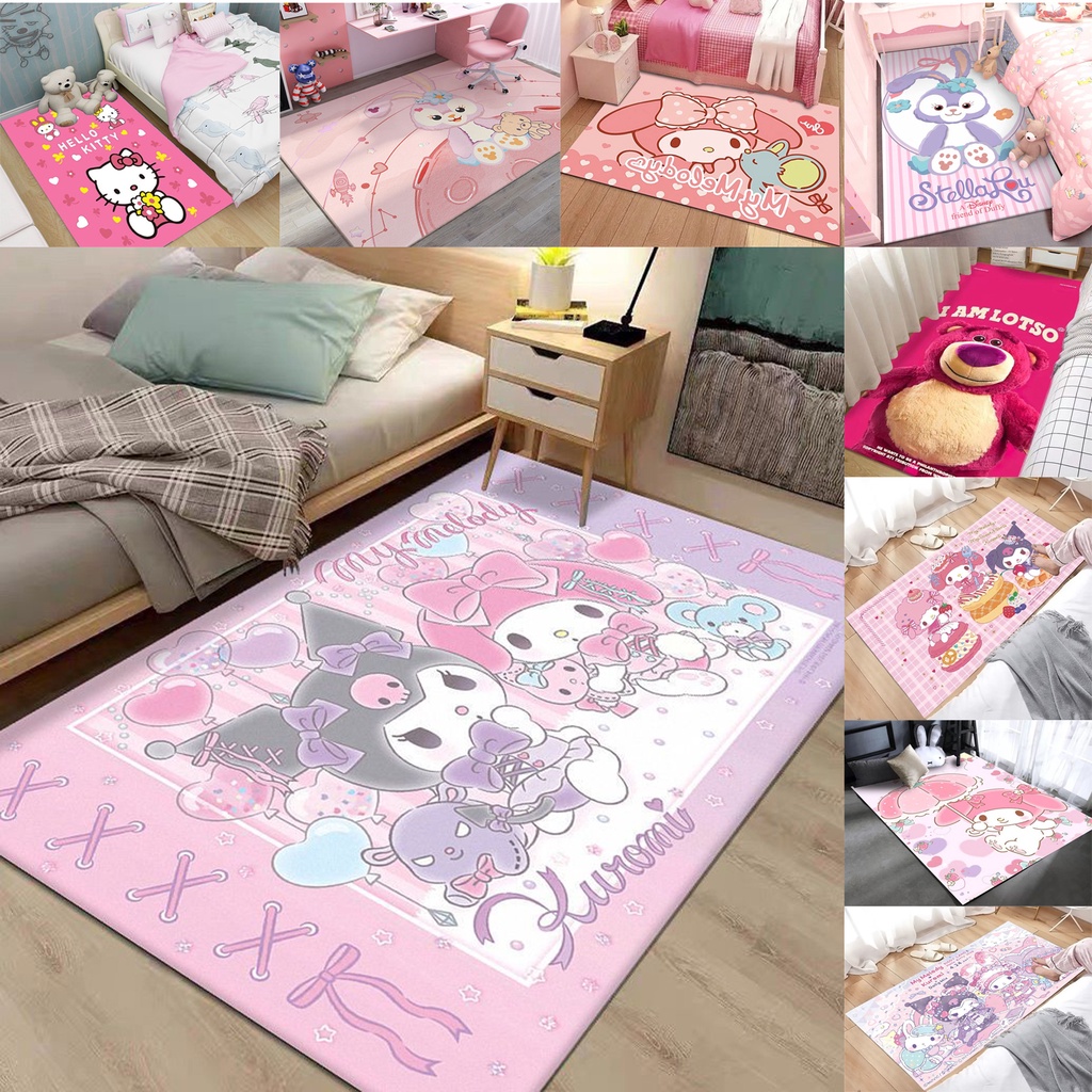 พรมปูพื้นห้องนอน ลายการ์ตูนมายเมโลดี้ กันลื่น ขนาด 80*200, 140*200, 80*120, 60*160 ซม.