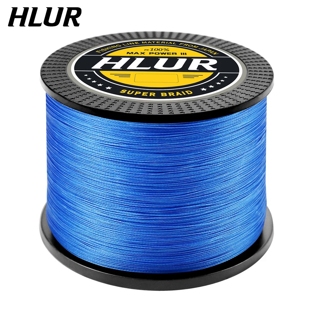 Hlur สายเอ็นตกปลาถัก PE ยาว 300 ม. 500 ม. 1000 ม. 12 15 20 30 38 43 52 65 83 ปอนด์ 4 ชิ้น