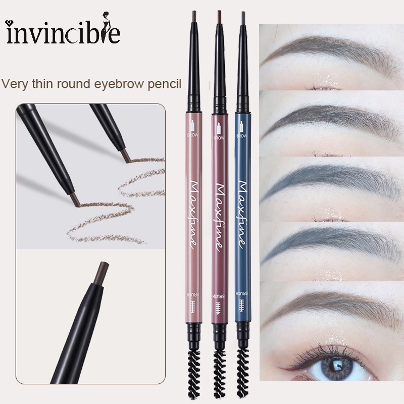 ดินสอเขียนคิ้ว หัวกลม บางพิเศษ 5 สี ธรรมชาติ ติดทนนาน สีดํา สีน้ําตาล โรตารี่ กันน้ํา กันเหงื่อ ไม่ซีดจาง ดินสอเขียนคิ้ว