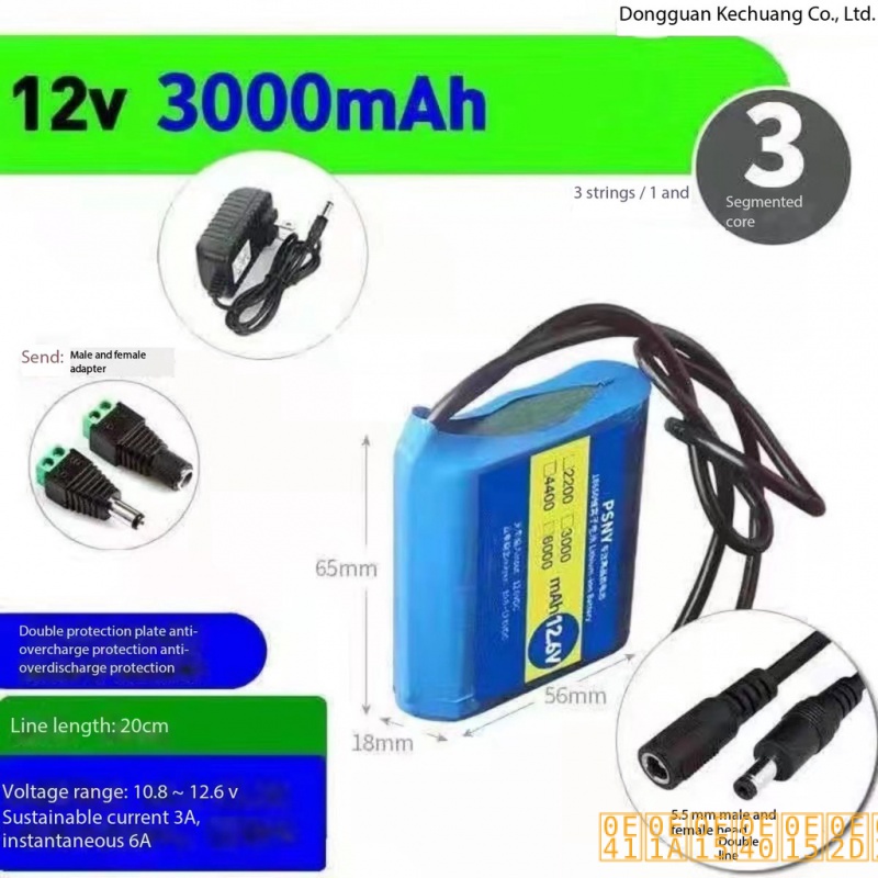 ！#@12V 3Ah 6Ah 9Ah 12Ah 15Ah แบตเตอรี่แบบชาร์จไฟ 12V พร้อม BMS แบตเตอรี่ลิเธียมบอร์ดป้องกัน