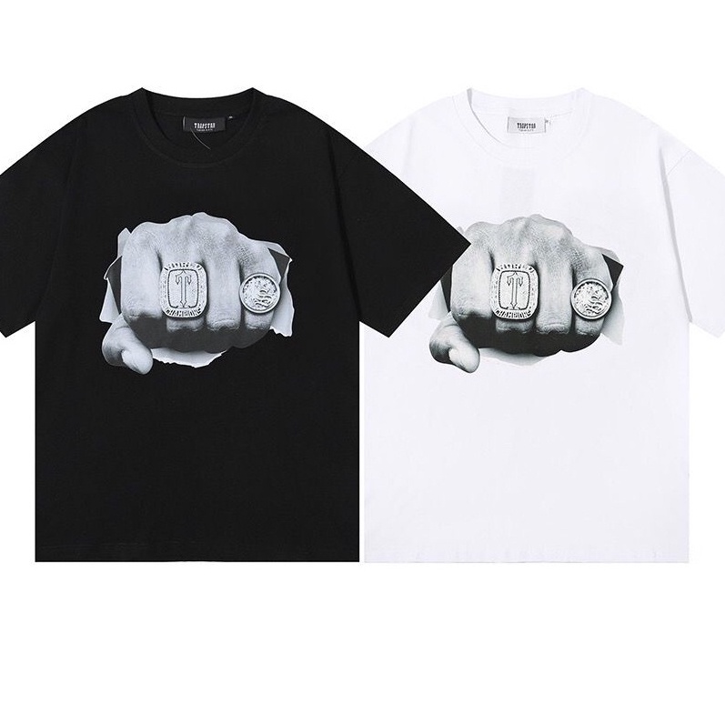 ยินดีต้อนรับ a Ami*ri ใหม่ เสื้อแขนสั้น ผ้าฝ้ายแท้ พิมพ์ลายโลโก้ Trapstar London BREAKTHROUGH อินเทร