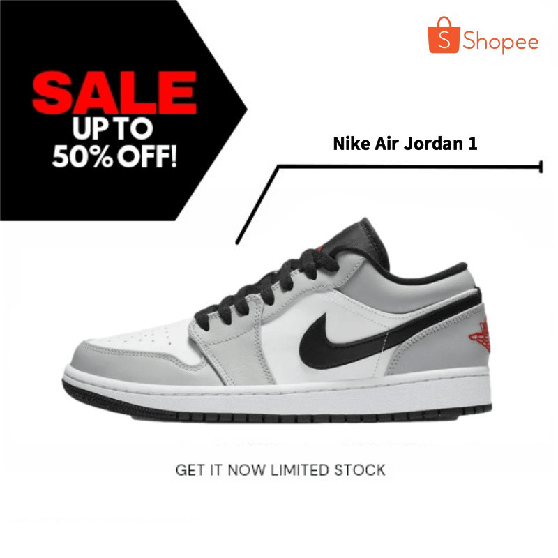 Nike Air Jordan 1 AJ1 รองเท้าผ้าใบ สีเทา