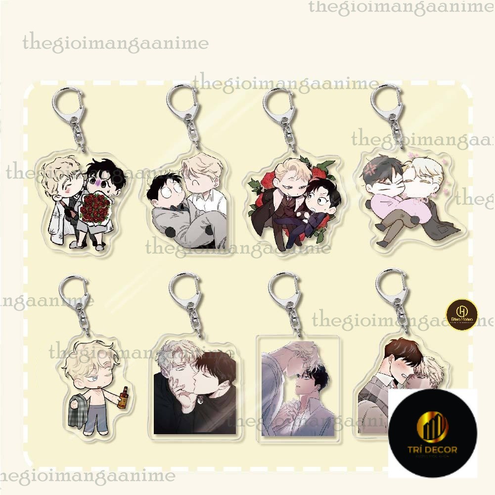 ROSES AND CHAMPAGNE พวงกุญแจ ROSES AND Wine BL boylove พิมพ์ด้วยไมกาในอะคริลิค ของขวัญน่ารัก DH