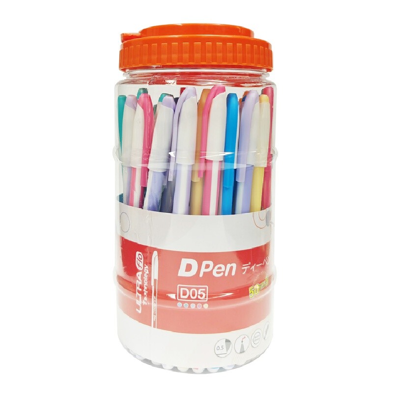 FLAMINGO ปากกาลูกลื่น รุ่น D05 หมึกสีน้ำเงิน ขนาด 0.5 มม. (แพ็ค 50 ด้าม)