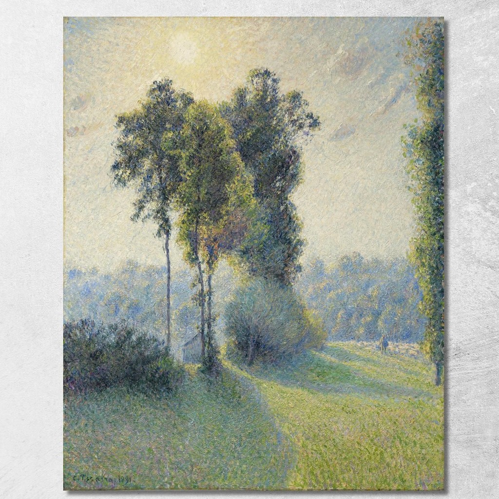 Landscape At Saint-Charles Near Gisors Sunset 189 Camille Pissarro, cps40 ภาพพิมพ์บนผ้าใบแคนวาส