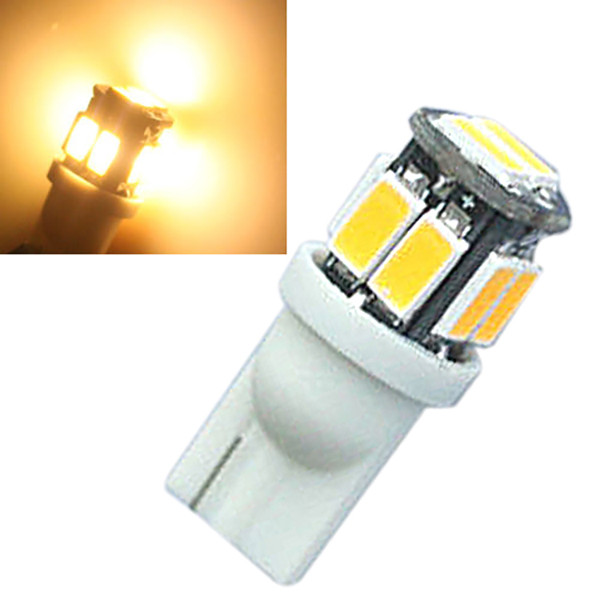 1 ชิ้น T10 W5W 5630 10LED ความกว้างเครื่องมือด้านข้าง Wedge หลอดไฟ Warm White