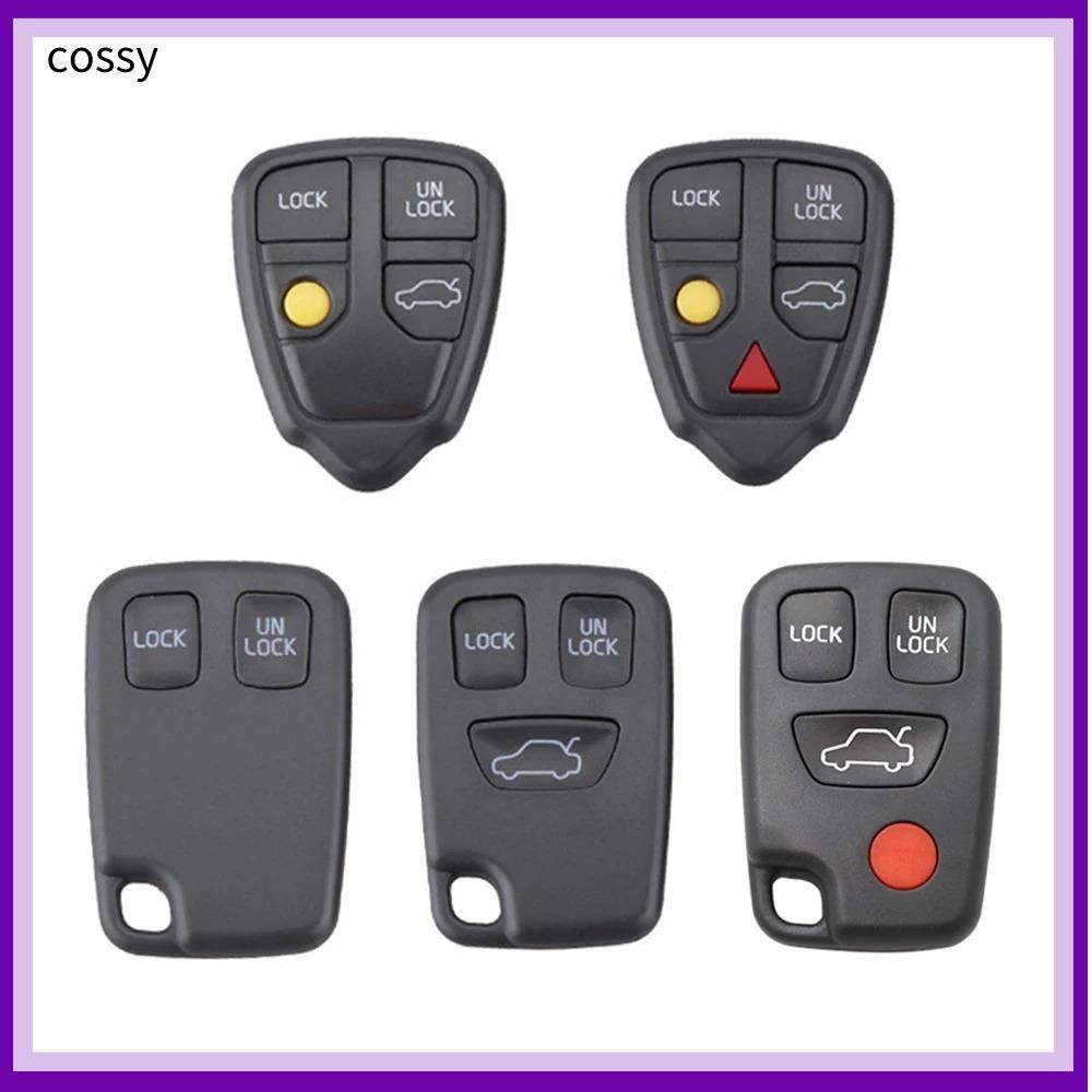 Cossy กุญแจรถ, 2/3/4 ปุ่ม ABS Remote Key Shell, สีดําติดตั้งง่ายเปลี่ยนฝาครอบสําหรับ VOLVO S40 S60 S