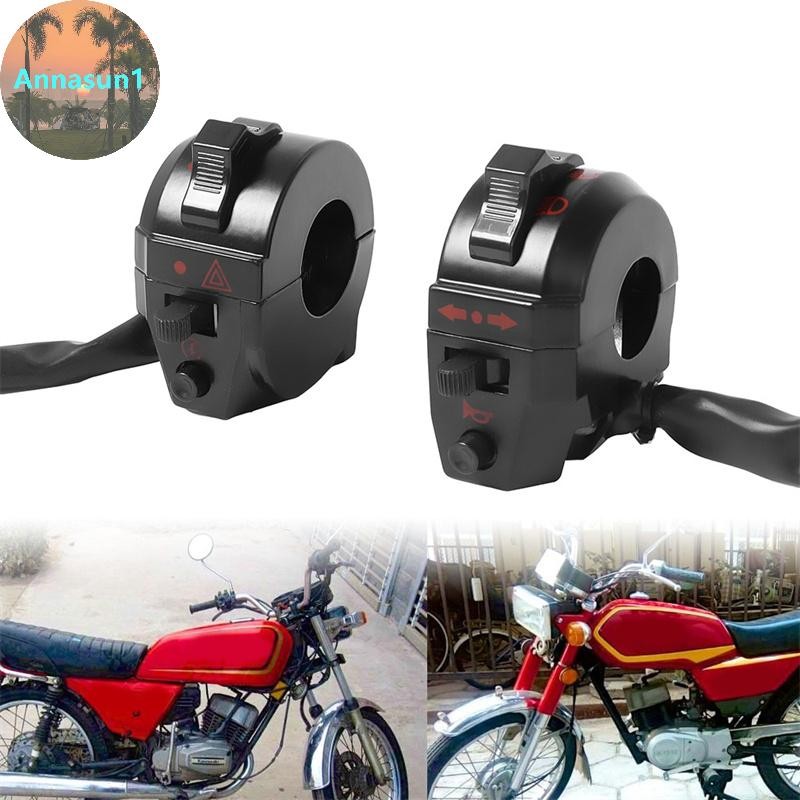 Annasun รถจักรยานยนต์ Dual Sport ATV Handlebar ด้านซ้ายสวิทช์ควบคุมสูง/ต่ํา Beam Light ไฟเลี้ยวแตรสําหรับ XL XR มอเตอร์ไซด์ TH
