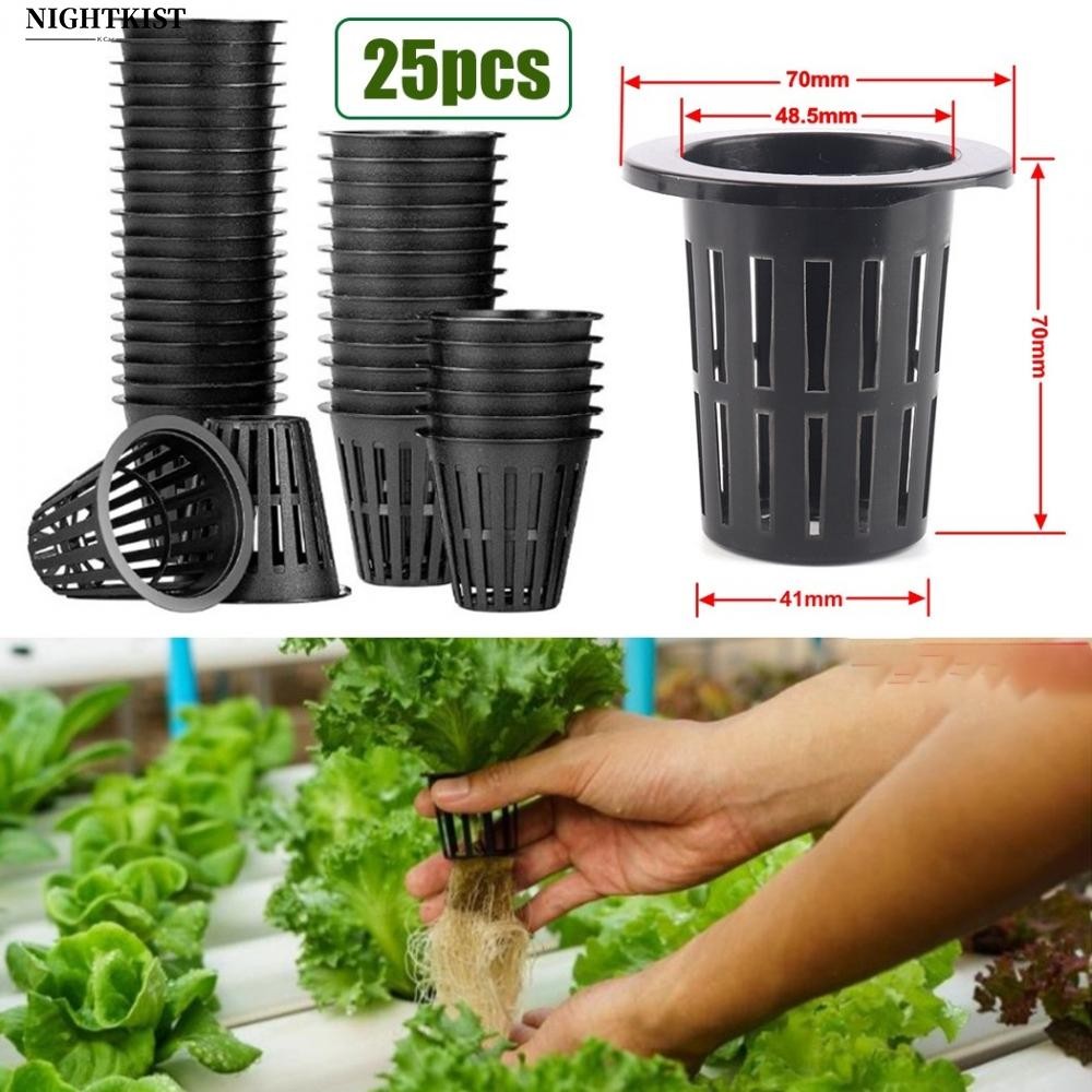 25pcs Hydroponic Plant Grow Net Cup Garden Succulent Mini Mesh Pot Basket