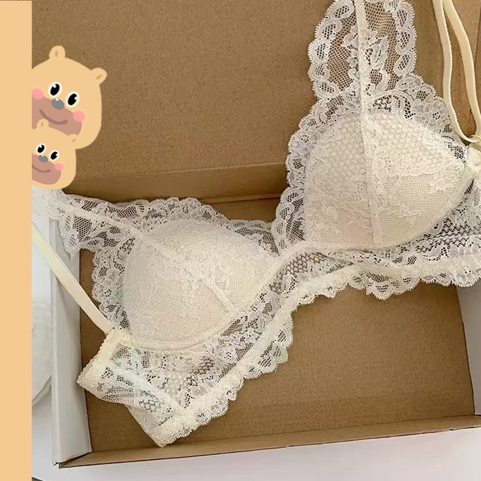 bearbra บราสายเดี่ยว บราลูกไม้ ปรับสายได้ ไม่มีโครง หลังตะขอ ฟรีไซส์ มีหน้าอก